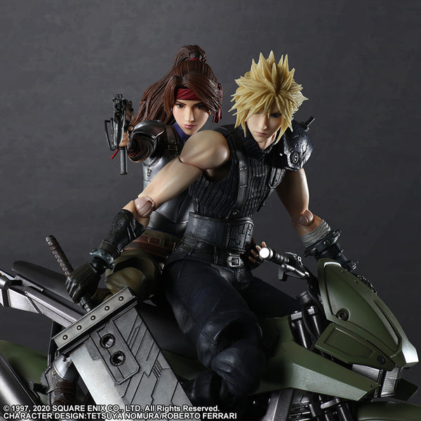 FINAL FANTASY VII REMAKE PLAY ARTS KAI ACTION FIGURE JESSIE, CLOUD & MOTORCYCLE SET