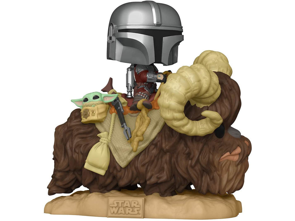 Star Wars: Mandalorian - Mandalorian on Bantha w/ Child in Bag Deluxe Pop