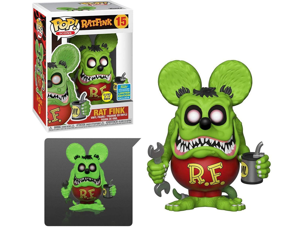 Glow In The Dark Rat Fink (Toy Tokyo 2019) Pop - [barcode] - Dragons Trading