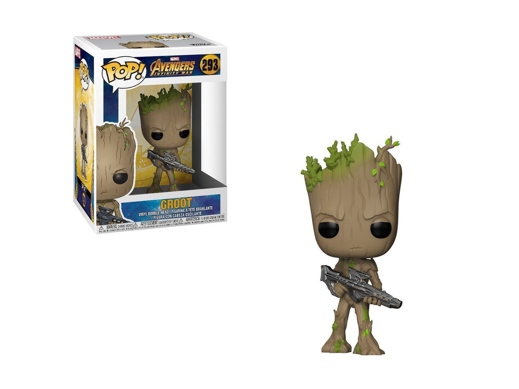 Funko Pop Marvel: Avengers Infinity War-Teen Groot with Gun Collectible Figure - Dragons Trading